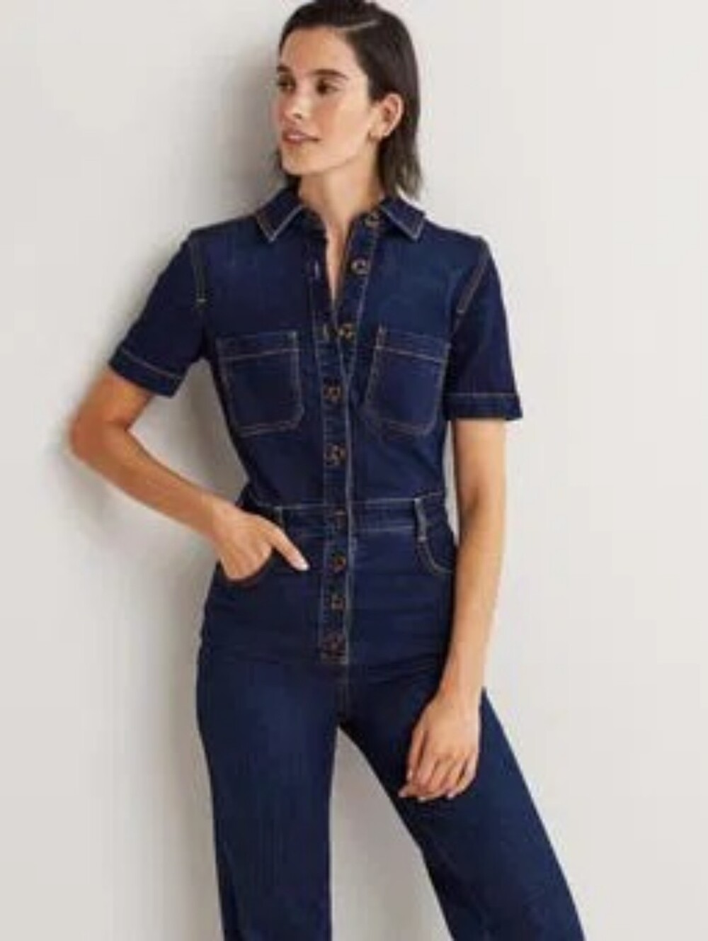 Boden Bootcut Denim Jumpsuit Sz: 6T - Picture 10 of 13